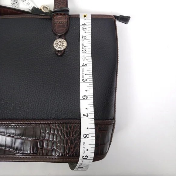 Vintage Brighton Leather Shoulder Bag Black Brown - Picture 10 of 12